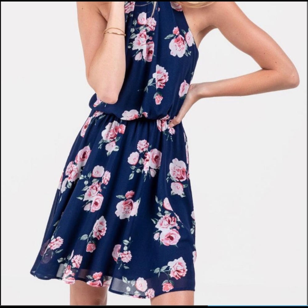 Blue Rain Floral Dress Francesca Collection